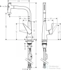 Hansgrohe TALIS Select M51 M5117-H300 egykaros mosogató csaptelep kihúzható kifolyóval, króm 72823000
