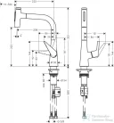Hansgrohe Talis Select M51 M5117-H220 egykaros mosogató csaptelep kihúzható kifolyóval, króm 72824000
