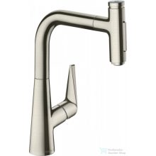   Hansgrohe Talis Select M51 M5117-H220 egykaros mosogató csaptelep kihúzható kifolyóval, nemesacél felület 72824800