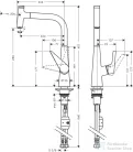 Hansgrohe TALIS Select M51 300 Ecosmart kihúzható fejes mosogató csaptelep, króm 72826000