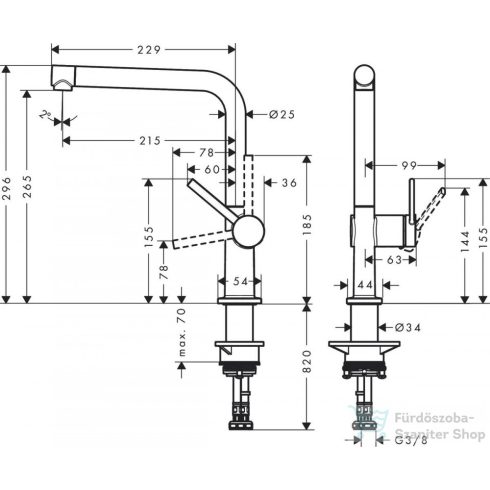 Hansgrohe TALIS M54 egykaros mosogató csaptelep, matt fekete 72840670
