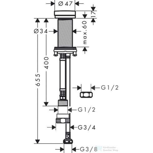 Hansgrohe F21 konyhai elzárószelep rejtett szereléshez, matt fekete 72841670