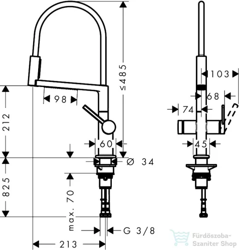 Hansgrohe TALIS M54 Powder spray 3 funkciós mosogató csaptelep, matt fekete 72861670