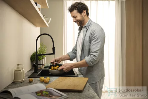 Hansgrohe TALIS M54 Powder spray 3 funkciós mosogató csaptelep, matt fekete 72861670