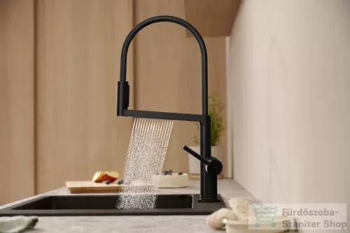 Hansgrohe TALIS M54 Powder spray 3 funkciós mosogató csaptelep, matt fekete 72861670
