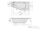 Sapho POLYSAN TIGRA R aszimmetrikus kád 150x75x46 cm, jobbos, fehér 72933