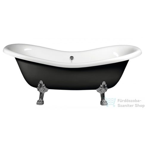 Sapho POLYSAN CHARLESTON szabadonálló kád 188x80x71cm, króm lábak, fekete/fehér 72958