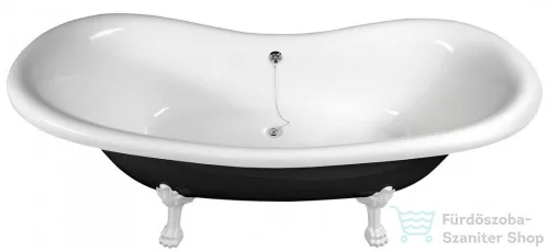 Sapho POLYSAN CHARLESTON szabadonálló kád 188x80x71cm, fehér lábak, fekete/fehér 72959