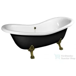   Sapho POLYSAN CHARLESTON szabadonálló kád 188x80x71cm, bronz lábak, fekete/fehér 72960