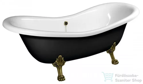 Sapho POLYSAN CHARLESTON szabadonálló kád 188x80x71cm, bronz lábak, fekete/fehér 72960