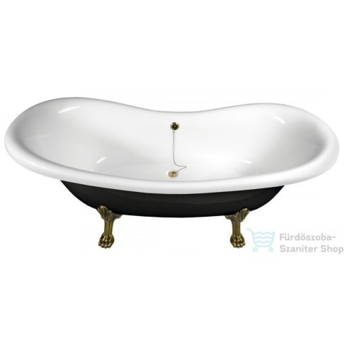 Sapho POLYSAN CHARLESTON szabadonálló kád 188x80x71cm, bronz lábak, fekete/fehér 72960