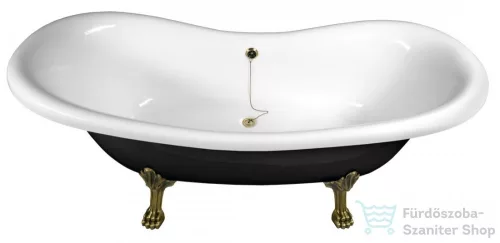 Sapho POLYSAN CHARLESTON szabadonálló kád 188x80x71cm, bronz lábak, fekete/fehér 72960