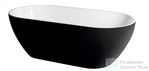 Sapho POLYSAN REDUTA szabadonálló kád, 150x75x58cm, kívül fekete, belül fehér 72974