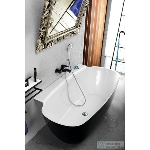 Sapho POLYSAN NIGRA szabadonálló kád, 158x80x59cm, kívül fekete, belül fehér 72975