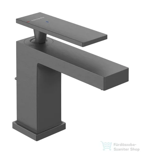 Hansgrohe TECTURIS E 80 Ecosmart+ hidegindításos mosdó csaptelep automata leeresztővel, szálcsiszolt fekete króm 73002340