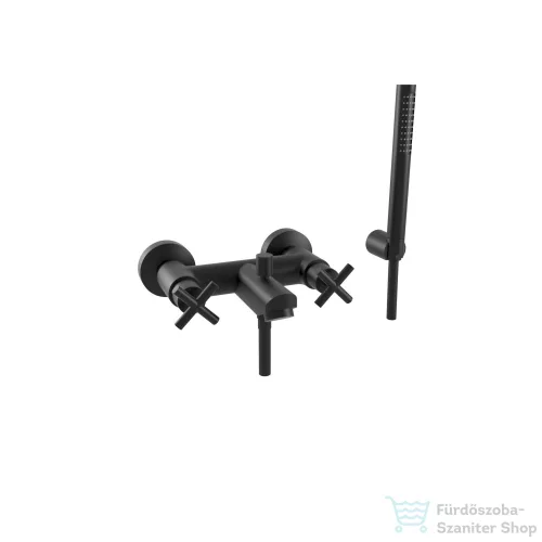 Bugnatese RODOS kádtöltő csaptelep zuhanyszettel,matt fekete 7300NE