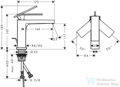 Hansgrohe Tecturis E 110 Ecosmart+ mosdó csaptelep automata leeresztővel,matt fehér 73010700