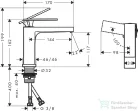 Hansgrohe TECTURIS E 110 Ecosmart+ hidegindításos mosdó csaptelep leeresztő nélkül, szálcsiszolt fekete króm 73012340