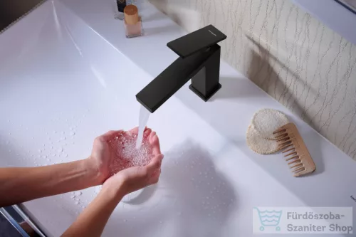 Hansgrohe TECTURIS E 110 Ecosmart+ hidegindításos mosdó csaptelep leeresztő nélkül, matt fekete 73012670