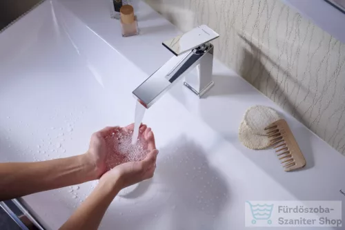 Hansgrohe TECTURIS E 110 Ecosmart+ hidegindításos mosdó csaptelep automata leeresztővel, króm 73014000
