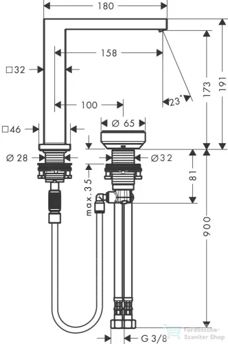 Hansgrohe Tecturis E 150 Coolstart Ecosmart+ mosdó csaptelep nem zárható leeresztővel,szálcsiszolt bronz 73053140