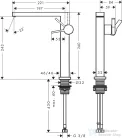 Hansgrohe Tecturis E 240 Coolstart Ecosmart+ magasított mosdó csaptelep leeresztő nélkül,szálcsiszolt fekete króm 73072340