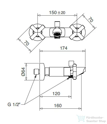 Bugnatese RODOS kádtöltő csaptelep zuhanyszett nélkül,króm 7308CR