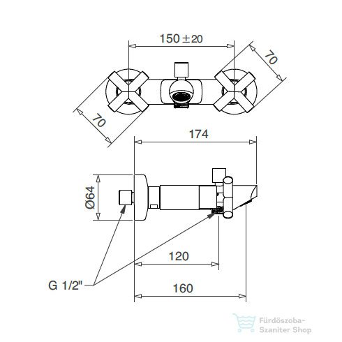 Bugnatese RODOS kádtöltő csaptelep zuhanyszett nélkül,rame 7308RA