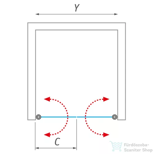 Roth Tower Line TCN2/800 zuhanyajtó