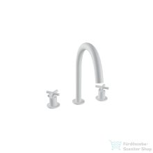   Bugnatese Rodos 3 üléses mosdó csaptelep click-clack leeresztővel,matt fehér 7312SCBI