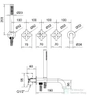Bugnatese Rodos falsík alatti kádtöltő csaptelep belső egységgel,matt fehér 7319BI