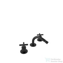   Bugnatese RODOS 3 üléses bidet csaptelep click-clack leeresztővel,matt fekete 7325SCNE