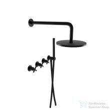   Bugnatese RODOS falsík alatti zuhanyrendszer 22,5 cm-es esőztetővel,belső egységgel,zuhanyszettel,matt fekete 7327NE