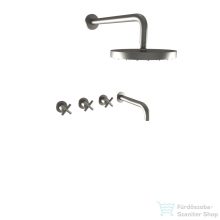   Bugnatese RODOS falsík alatti zuhanyrendszer fejzuhannyal,kádkifolyóval,belső egységgel,szálcsiszolt nikkel 7328NS