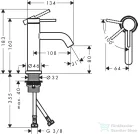 Hansgrohe TECTURIS S 80 Ecosmart+ hidegindításos mosdó csaptelep leeresztő nélkül, matt fekete 73301670