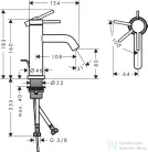 Hansgrohe TECTURIS S 80 Ecosmart+ hidegindításos mosdó csaptelep automata leeresztővel, króm 73302000