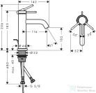 Hansgrohe Tecturis S 110 Ecosmart+ mosdó csaptelep,automata leeresztővel, szálcsiszolt fekete króm 73310340