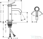 Hansgrohe Tecturis S 110 Ecosmart+ mosdó csaptelep leeresztő nélkül, szálcsiszolt fekete króm 73311340
