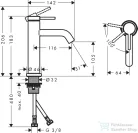 Hansgrohe TECTURIS S 110 Ecosmart+ hidegindításos mosdó csaptelep leeresztő nélkül, króm 73312000
