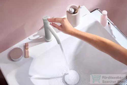 Hansgrohe TECTURIS S 110 Ecosmart+ hidegindításos mosdó csaptelep leeresztő nélkül, matt fehér 73312700