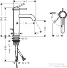 Hansgrohe TECTURIS S 110 Ecosmart+ hidegindításos mosdó csaptelep automata leeresztővel, szálcsiszolt bronz 73314140
