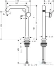 Hansgrohe Tecturis S 240 Coolstart magasított mosdó csaptelep leeresztő nélkül, szálcsiszolt fekete króm 73372340
