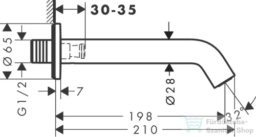 Hansgrohe TECTURIS S kádtöltő,matt fehér 73411700