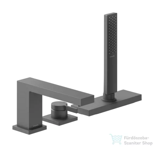 Hansgrohe Tecturis E 3 üléses kádtöltő csaptelep zuhanyszettel,alaptest nélkül, szálcsiszolt fekete króm 73443340