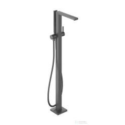   Hansgrohe Tecturis E szabadonálló kádöltő csaptelep alaptest nélkül, zuhanyszettel, szálcsiszolt fekete króm 73445340