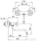 Bugnatese Rodos fali mosogató csaptelep,bronz 7352BR