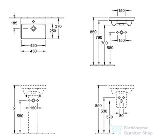 Villeroy & Boch Avento 45x37 kézmosó 7358 45 01 ( 73584501 )