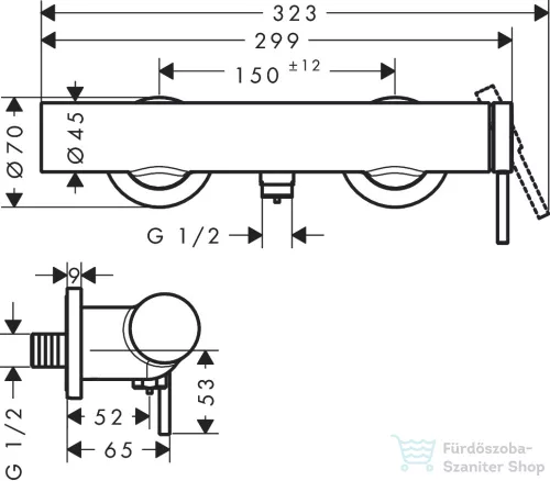 Hansgrohe Tecturis S zuhany csaptelep zuhanyszett nélkül,szálcsiszolt fekete króm 73622340