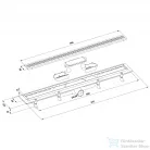 Sapho POLYSAN INDY padlóösszefolyó, inox ráccsal, superflow, DN50, 910x122x65mm (73661)