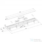Sapho POLYSAN FLISE padlóösszefolyó, superflow, DN50, 710x122x65mm (73671)